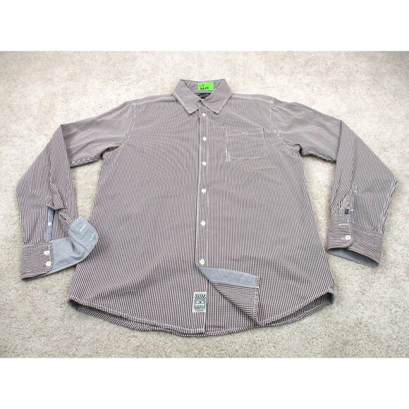 Scotch & Soda Other - Scotch & Soda Shirt Men Large L Brown White Check Cotton Long Sleeve Button Up